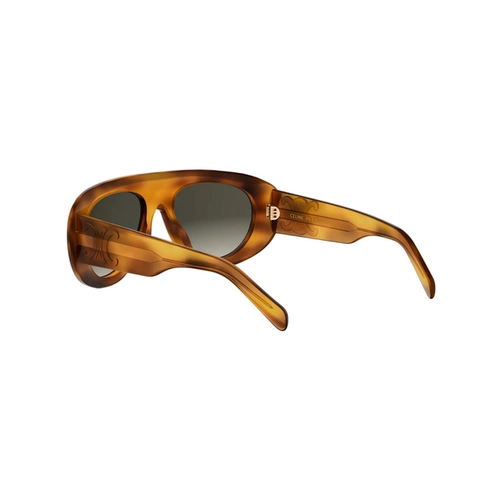 Óculos de Sol Celine Triomphe CL40340U_5753F Acetato Marrom Mesclado com lentes na cor Cinza Degradê