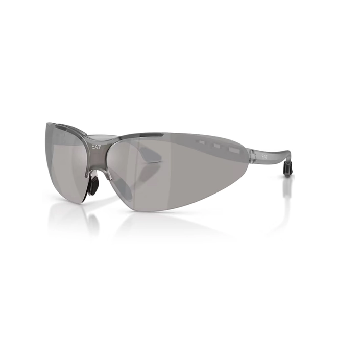 Óculos de Sol Emporio Armani EA7 0Q74007 63586G43 Acetato Cinza com lentes na cor Cinza Claro Espelhado 1