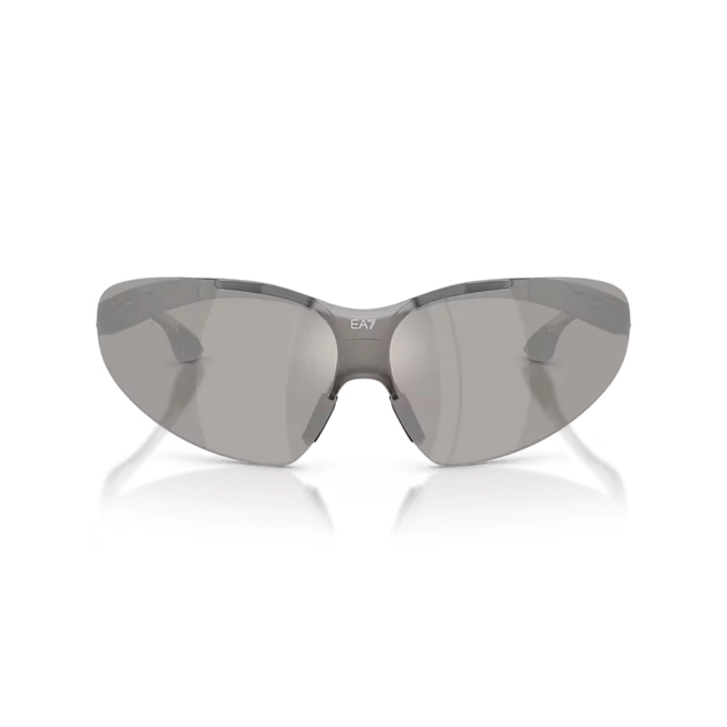 Óculos de Sol Emporio Armani EA7 0Q74007 63586G43 Acetato Cinza com lentes na cor Cinza Claro Espelhado 2