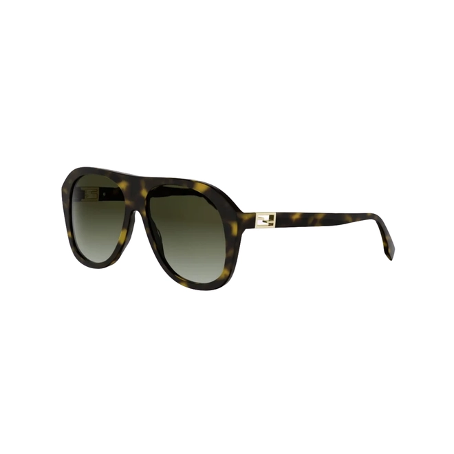 Óculos de Sol Fendi FE40223I_5752P Acetato Marrom Mesclado com lentes na cor Verde Degradê 1