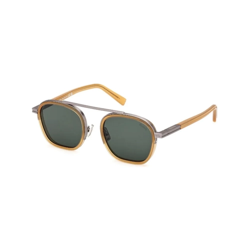 Óculos de Sol Ermenegildo Zegna EZ0231_5145N Acetato e Metal Amarelo com lentes na cor Verde