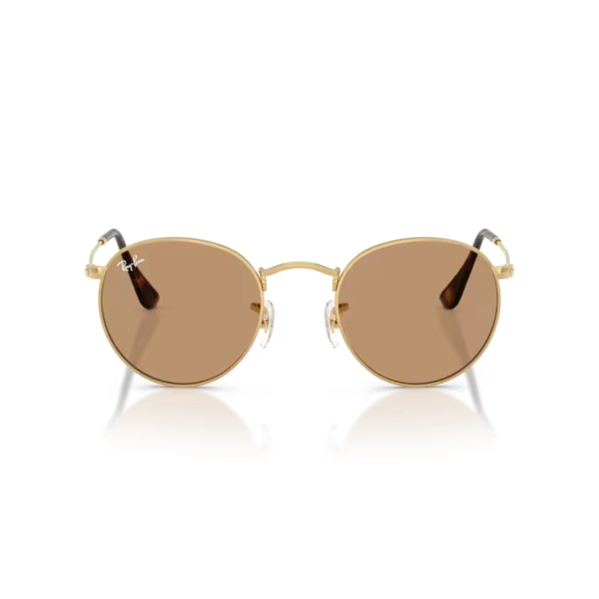 Óculos de Sol Ray-Ban Round Metal 0RB3447 001/5353 Metal Dourado com lentes na cor Marrom 2