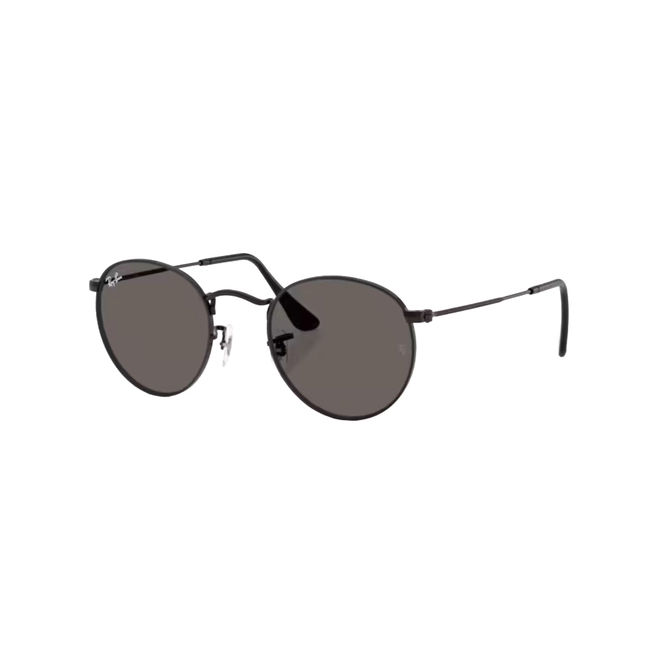 Óculos de Sol Ray-Ban Round Metal 0RB3447 002/B153 Metal Preto com lentes na cor Cinza Escuro 1