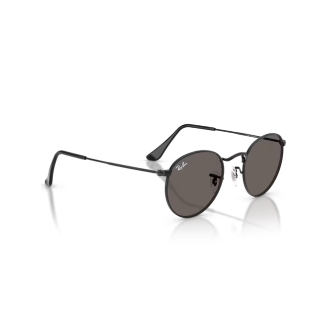 Óculos de Sol Ray-Ban Round Metal 0RB3447 002/B153 Metal Preto com lentes na cor Cinza Escuro 3