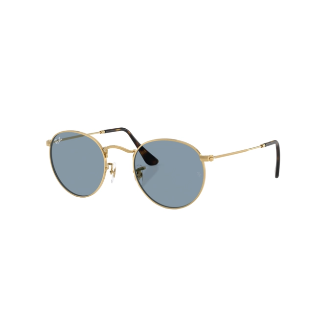 Óculos de Sol Ray-Ban Round Metal 0RB3447 92195650 Metal Dourado com lentes na cor Azul 1