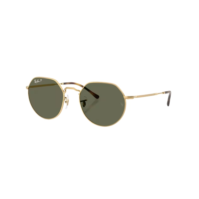Óculos de Sol Ray-Ban Jack 0RB3565 001/5853 Metal Dourado com lentes na cor Verde Polarizado 1