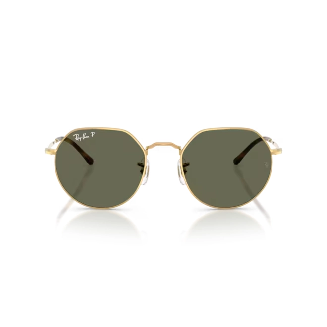 Óculos de Sol Ray-Ban Jack 0RB3565 001/5853 Metal Dourado com lentes na cor Verde Polarizado 2