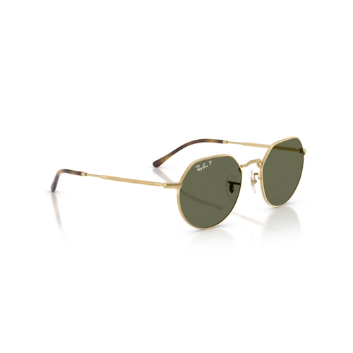Óculos de Sol Ray-Ban Jack 0RB3565 001/5853 Metal Dourado com lentes na cor Verde Polarizado