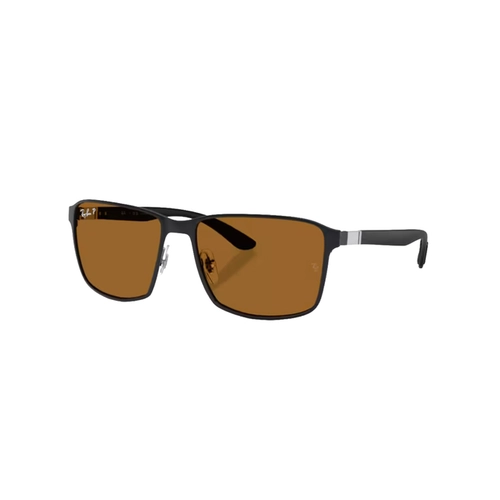 Óculos de Sol Ray-Ban 0RB3721CH 186/BB59 Metal Preto Fosco com lentes na cor Marrom Polarizado