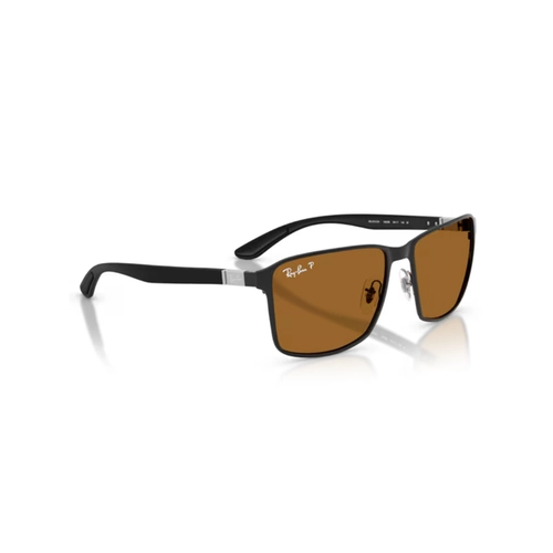 Óculos de Sol Ray-Ban 0RB3721CH 186/BB59 Metal Preto Fosco com lentes na cor Marrom Polarizado