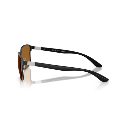 Óculos de Sol Ray-Ban 0RB3721CH 186/BB59 Metal Preto Fosco com lentes na cor Marrom Polarizado