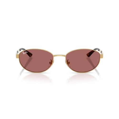 Óculos de Sol Ray-Ban 0RB3774D 001/6955 Metal Dourado com lentes na cor Violeta