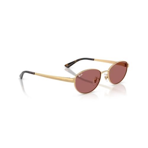 Óculos de Sol Ray-Ban 0RB3774D 001/6955 Metal Dourado com lentes na cor Violeta