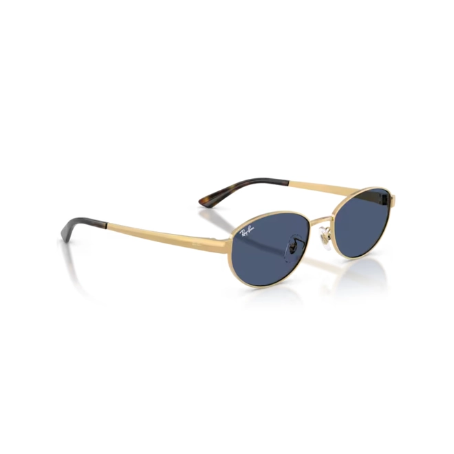 Óculos de Sol Ray-Ban 0RB3774D 001/8055 Metal Dourado com lentes na cor Azul 3