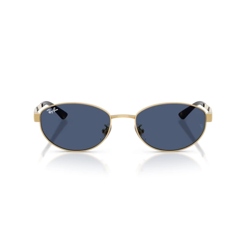 Óculos de Sol Ray-Ban 0RB3774D 001/8055 Metal Dourado com lentes na cor Azul