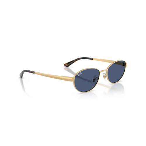 Óculos de Sol Ray-Ban 0RB3774D 001/8055 Metal Dourado com lentes na cor Azul