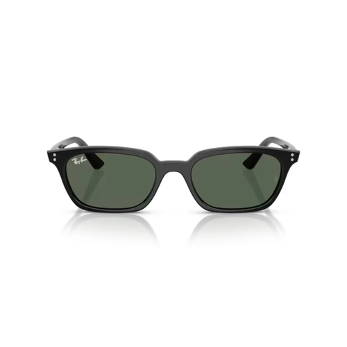Óculos de Sol Ray-Ban Zaya 0RB4456 66777153 Acetato Preto com lentes na cor Verde Escuro