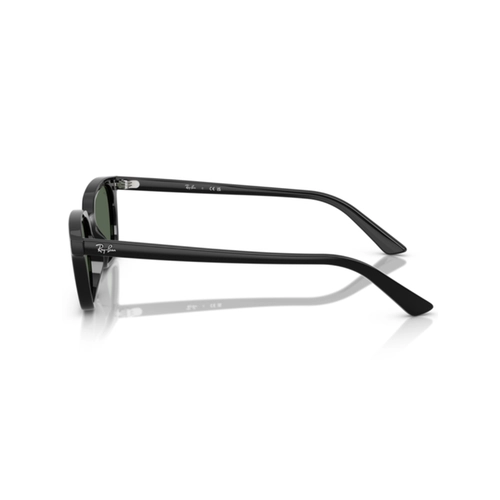 Óculos de Sol Ray-Ban Zaya 0RB4456 66777153 Acetato Preto com lentes na cor Verde Escuro