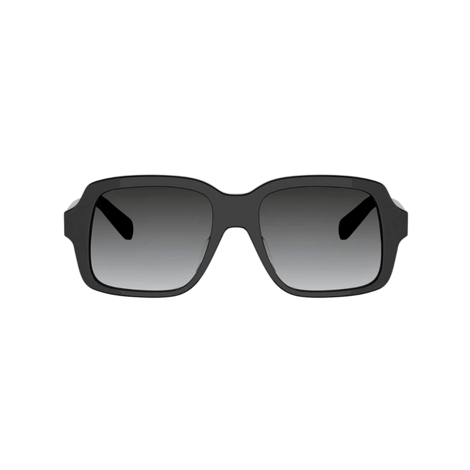 Óculos de Sol Celine Triomphe CL40362U_5401B Acetato Preto com lentes na cor Fumê Degradê 2
