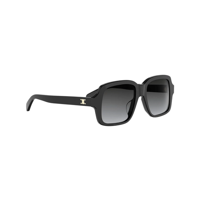 Óculos de Sol Celine Triomphe CL40362U_5401B Acetato Preto com lentes na cor Fumê Degradê 3