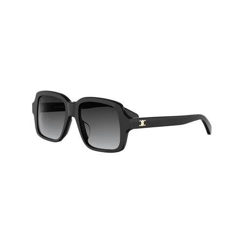 Óculos de Sol Celine Triomphe CL40362U_5401B Acetato Preto com lentes na cor Fumê Degradê