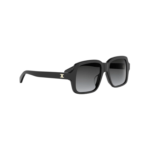 Óculos de Sol Celine Triomphe CL40362U_5401B Acetato Preto com lentes na cor Fumê Degradê