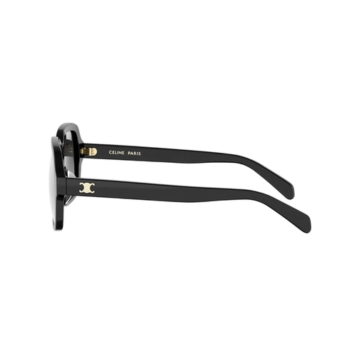 Óculos de Sol Celine Triomphe CL40362U_5401B Acetato Preto com lentes na cor Fumê Degradê