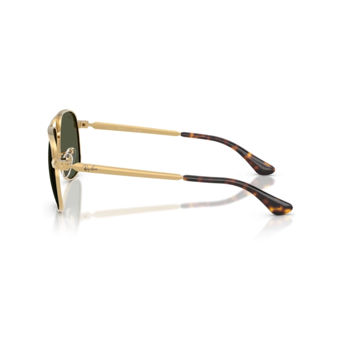 Óculos de Sol Ray-Ban Bill Max 0RB3793 001/315 Metal Dourado com lentes na cor Verde 4