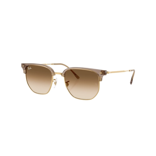 Óculos de Sol Ray-Ban New ClubMaster 0RB4416 69185151 Propionato Marrom Transparente com lentes na cor Marrom Degradê
