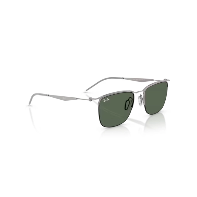 Óculos de Sol Ray-Ban 0RB8550 92827153 Metal Cinza com lentes na cor Verde Escuro 3