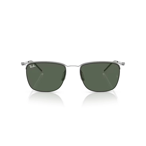 Óculos de Sol Ray-Ban 0RB8550 92827153 Metal Cinza com lentes na cor Verde Escuro