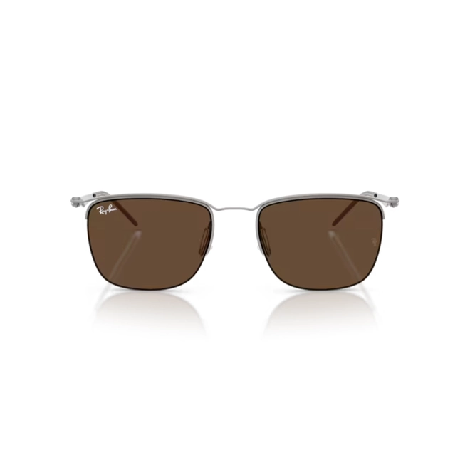 Óculos de Sol Ray-Ban 0RB8550 92827353 Metal Cinza com lentes na cor Marrom Escuro 2