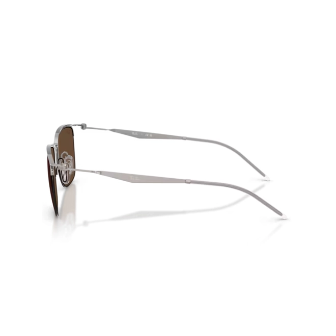 Óculos de Sol Ray-Ban 0RB8550 92827353 Metal Cinza com lentes na cor Marrom Escuro 4