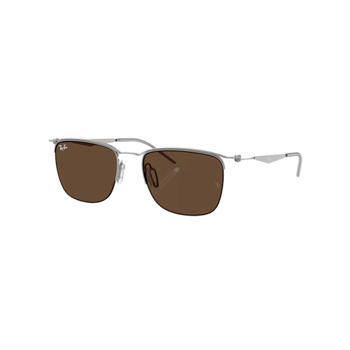 Óculos de Sol Ray-Ban 0RB8550 92827353 Metal Cinza com lentes na cor Marrom Escuro