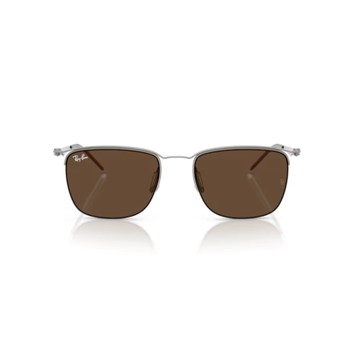 Óculos de Sol Ray-Ban 0RB8550 92827353 Metal Cinza com lentes na cor Marrom Escuro