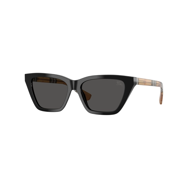 Óculos de Sol Burberry 0BE4468 41618754 Acetato Preto com lentes na cor Cinza Escuro 1