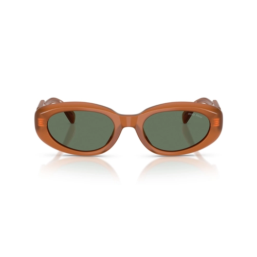 Óculos de Sol Miu Miu 0MU C01S 29L70L53 Acetato Marrom Transparente com lentes na cor Verde