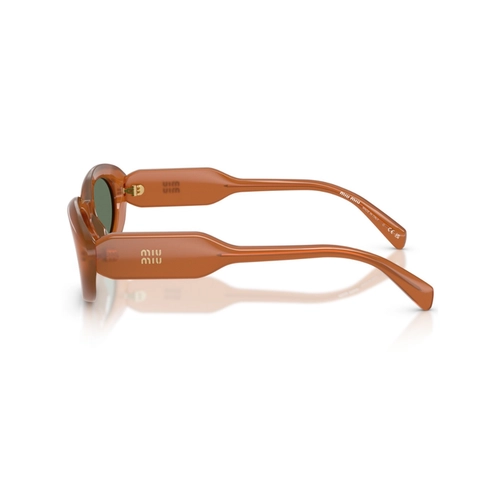 Óculos de Sol Miu Miu 0MU C01S 29L70L53 Acetato Marrom Transparente com lentes na cor Verde