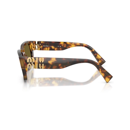 Óculos de Sol Miu Miu 0MU C04S 14L09Z53 Acetato Marrom Mesclado com lenta na cor Marrom Escuro