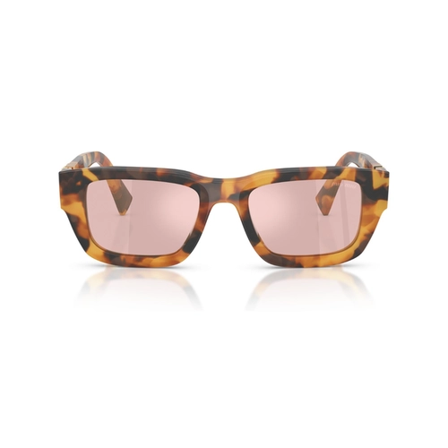 Óculos de Sol Miu Miu 0MU C04S 24Q91C53 Acetato Marrom Mesclado com lentes na cor Rosa Espelhado