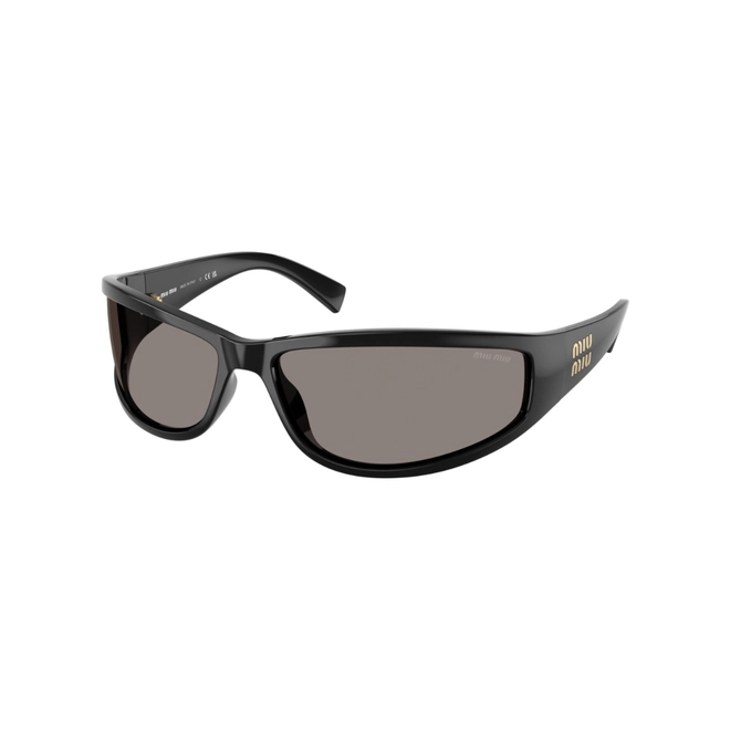 Óculos de Sol Miu Miu 0MU C06SU 16K80Q69 Propionato Preto com lentes na cor Cinza Escuro 1