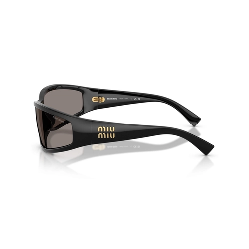 Óculos de Sol Miu Miu 0MU C06SU 16K80Q69 Propionato Preto com lentes na cor Cinza Escuro