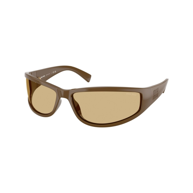 Óculos de Sol Miu Miu 0MU C06SU 29Q10R69 Propionato Verde Militar com lentes na cor Amarelo 1