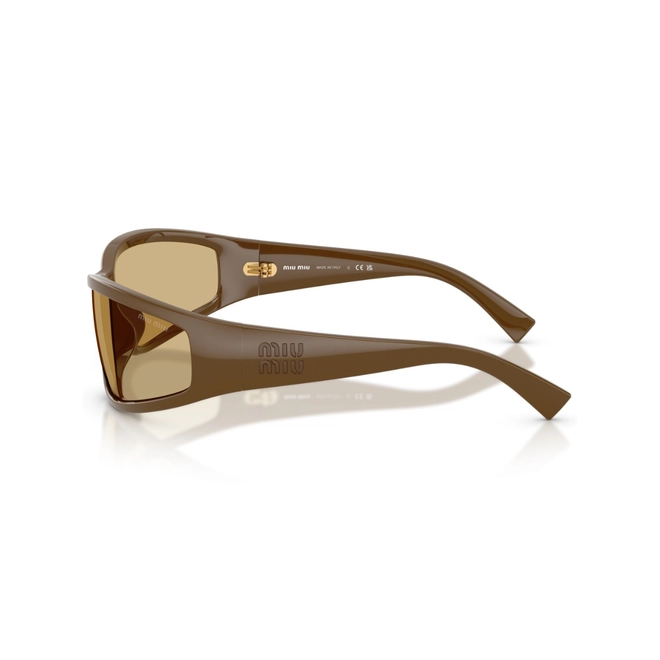 Óculos de Sol Miu Miu 0MU C06SU 29Q10R69 Propionato Verde Militar com lentes na cor Amarelo 3
