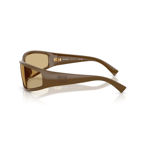 Óculos de Sol Miu Miu 0MU C06SU 29Q10R69 Propionato Verde Militar com lentes na cor Amarelo