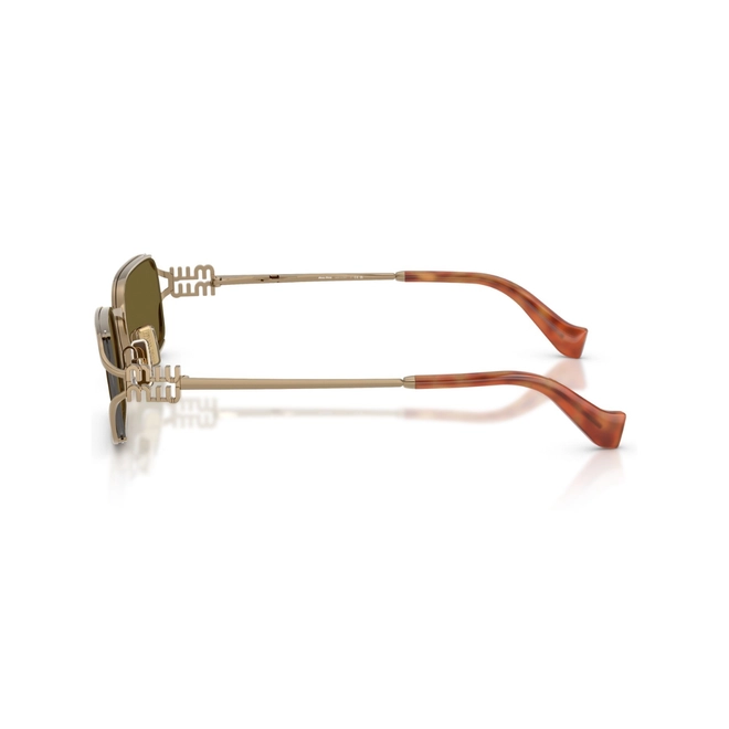 Óculos de Sol Miu Miu 0MU C50S 7OE09Z52 Metal Rosé com lentes na cor Marrom Escuro 3