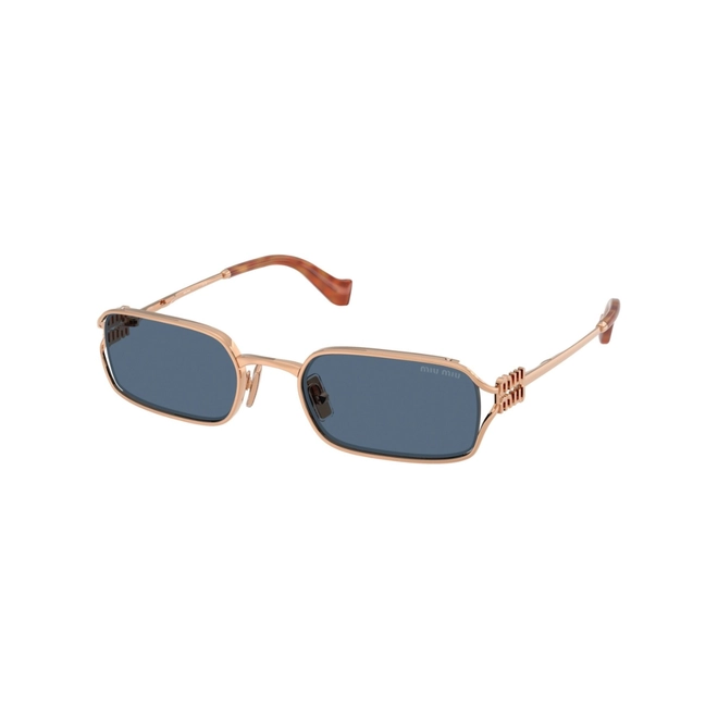 Óculos de Sol Miu Miu 0MU C50S ZVF80S52 Metal Rosé com lentes na cor Azul 1