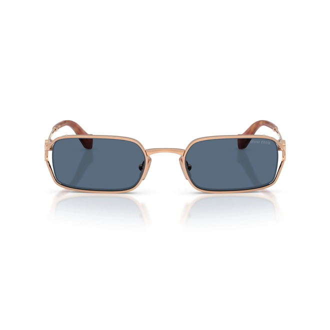 Óculos de Sol Miu Miu 0MU C50S ZVF80S52 Metal Rosé com lentes na cor Azul 2