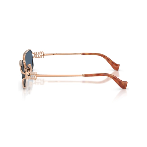 Óculos de Sol Miu Miu 0MU C50S ZVF80S52 Metal Rosé com lentes na cor Azul