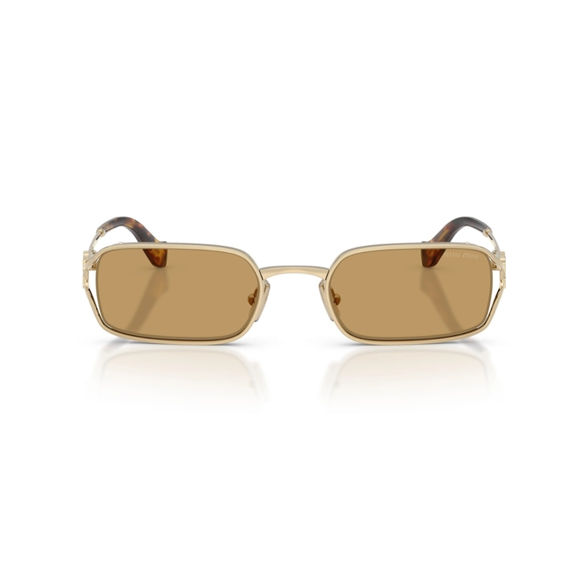 Óculos de Sol Miu Miu 0MU C50S ZVN10Y52 Metal Dourado com lentes na cor Amarelo 2